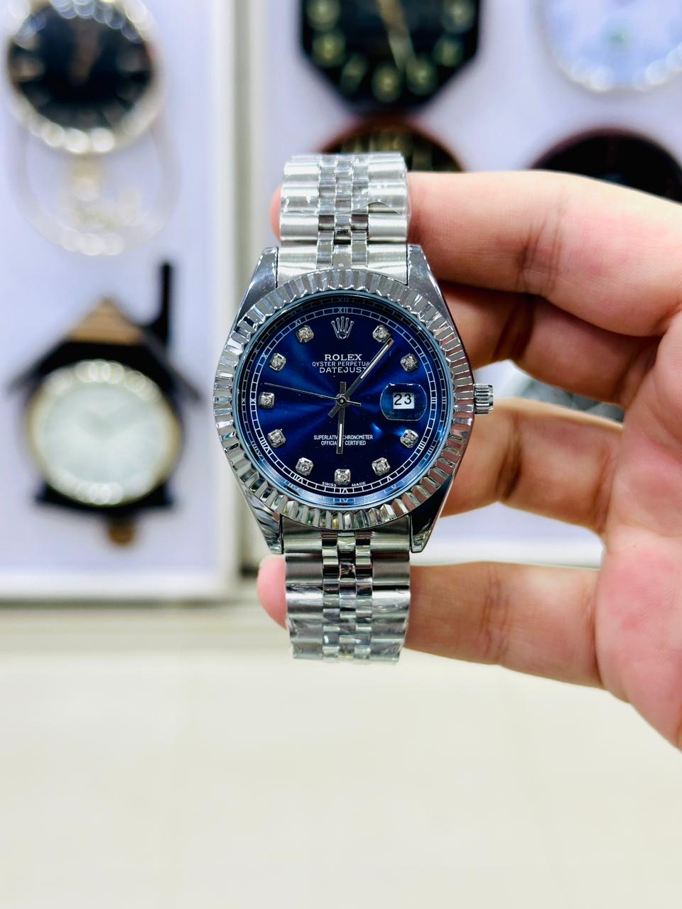 Silver Blue Dial Datejust Watch