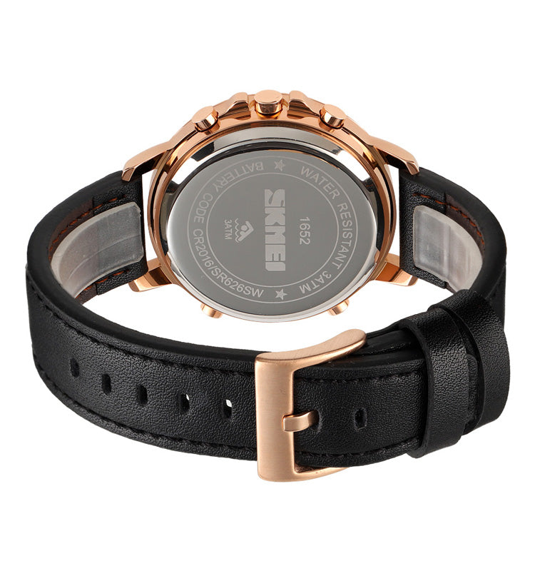 Skmei Black Rose Leather Original Watch