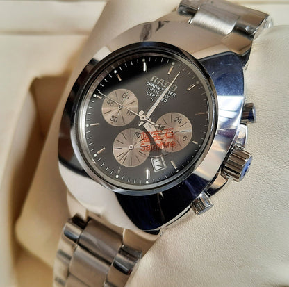 Silver Black Chronograph