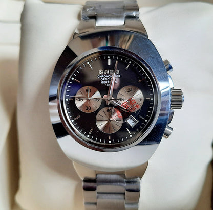 Silver Black Chronograph