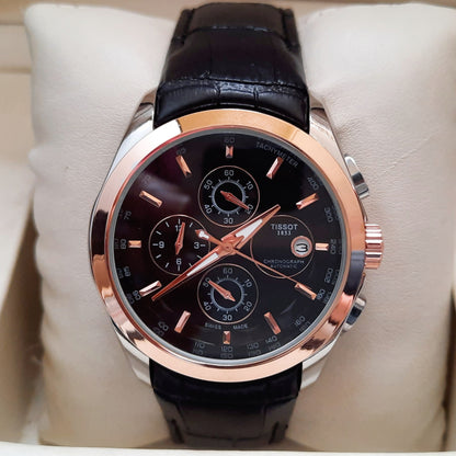 Black Rose Gold Chronograph Working Watch