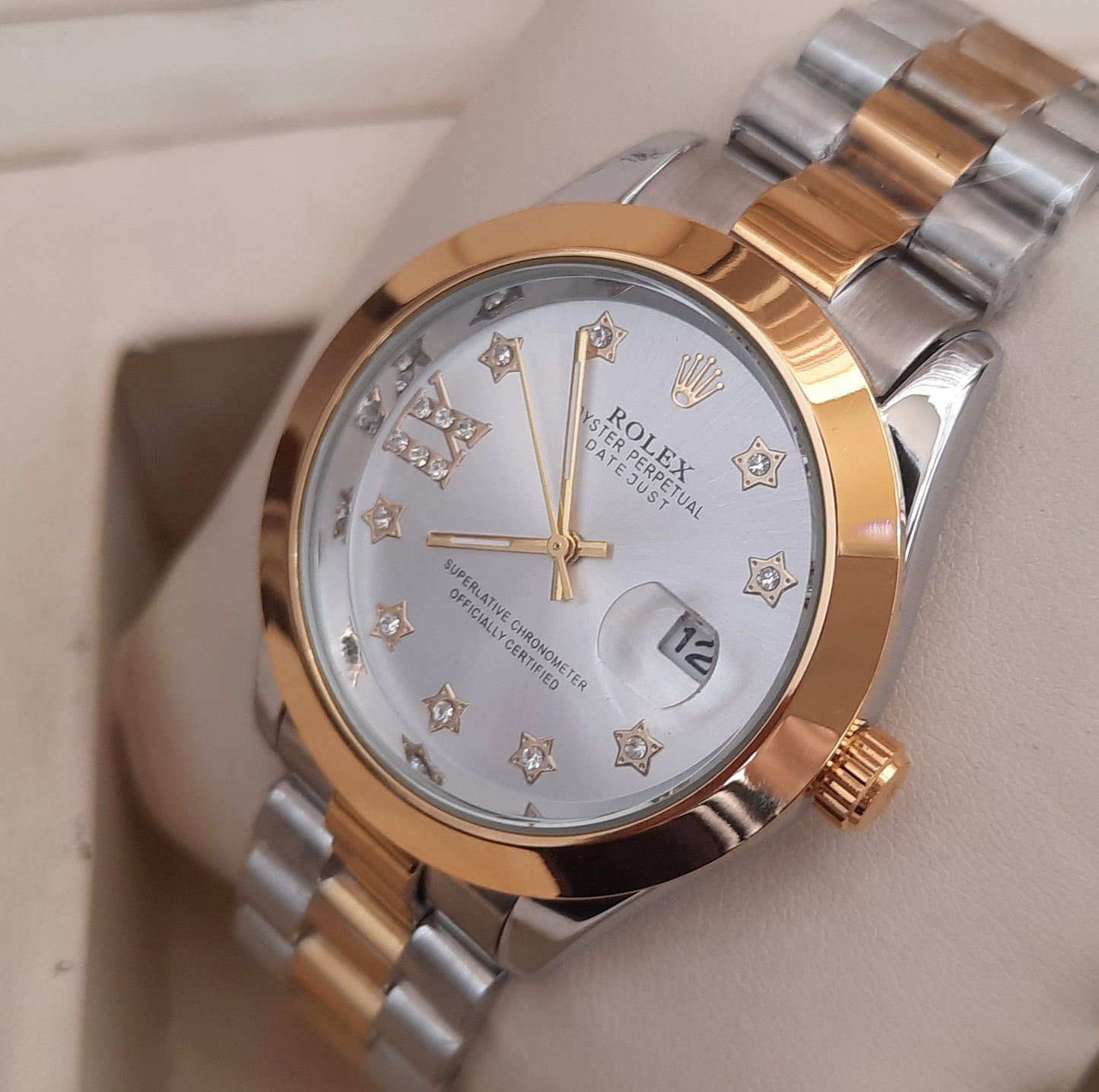 Twotone White Star Datejust Watch