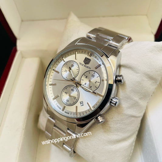 TrueWorth Original Full Silver Chronograph Working Watch