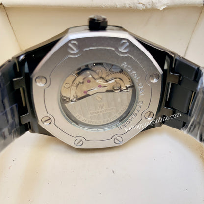 AP Full Black Automatic Skeleton Watch