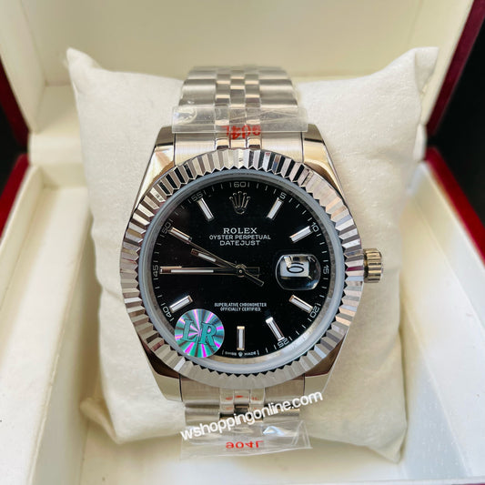 Master Silver Black Index Datejust Automatic Watch