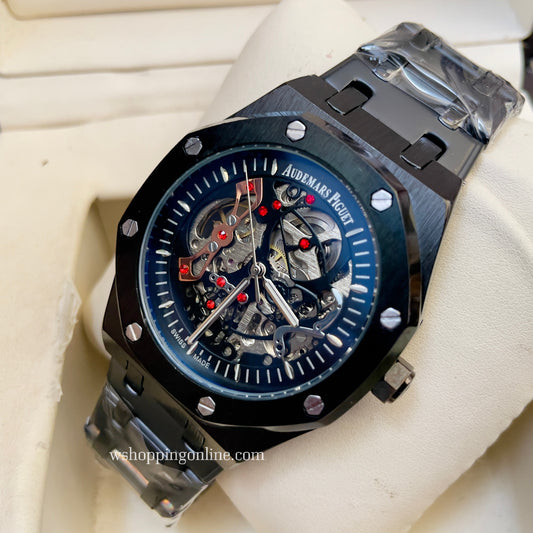 AP Full Black Automatic Skeleton Watch