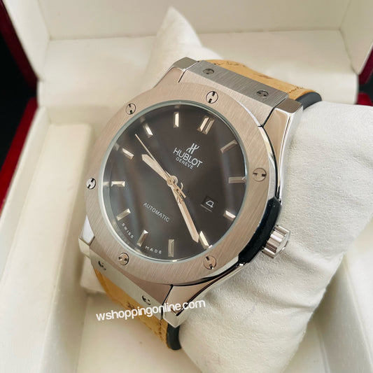 Brown Silver Black Automatic Watch