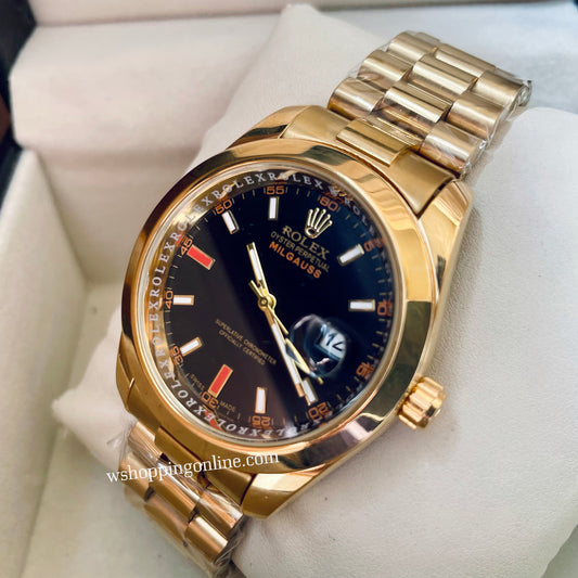 Golden Black Milgauss Watch