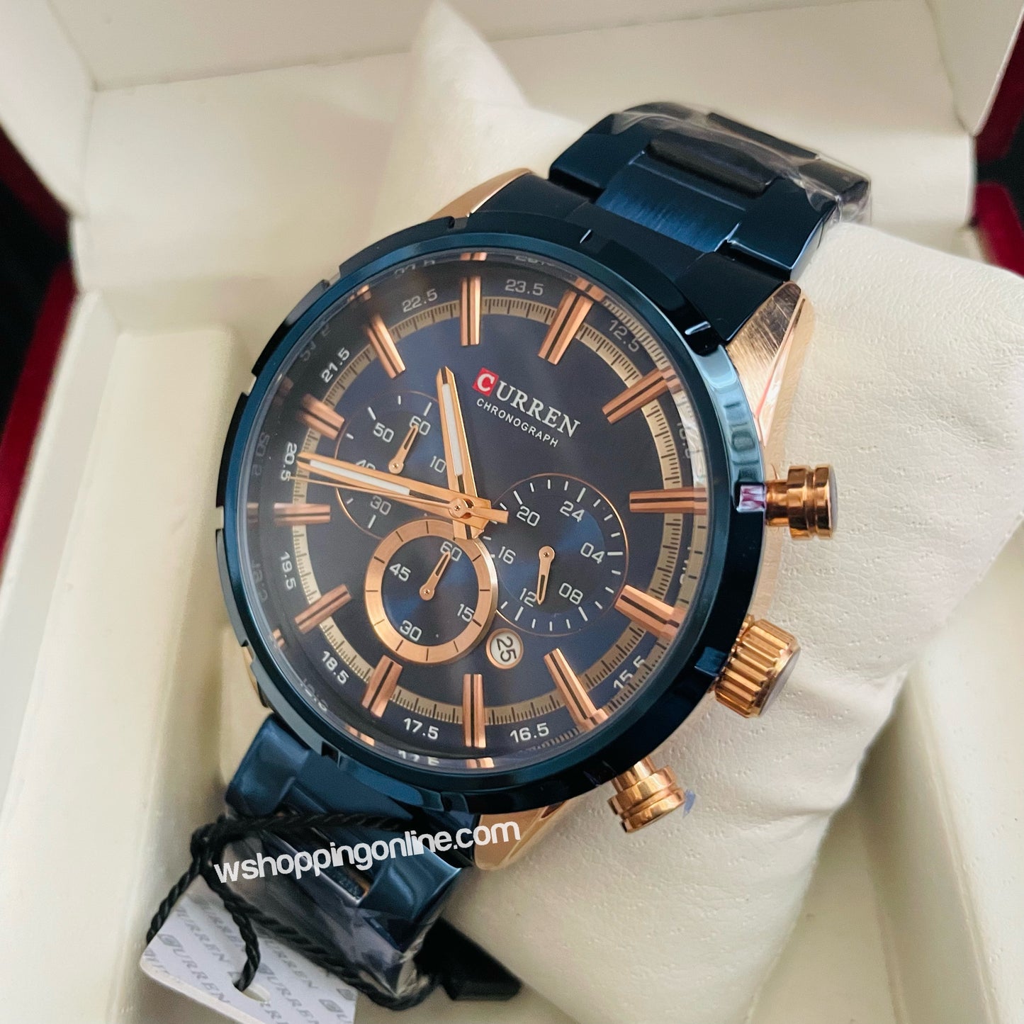 Curren Blue Chronograph working Original Watch