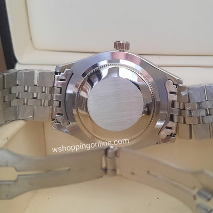 Silver Black Dial Datejust Watch