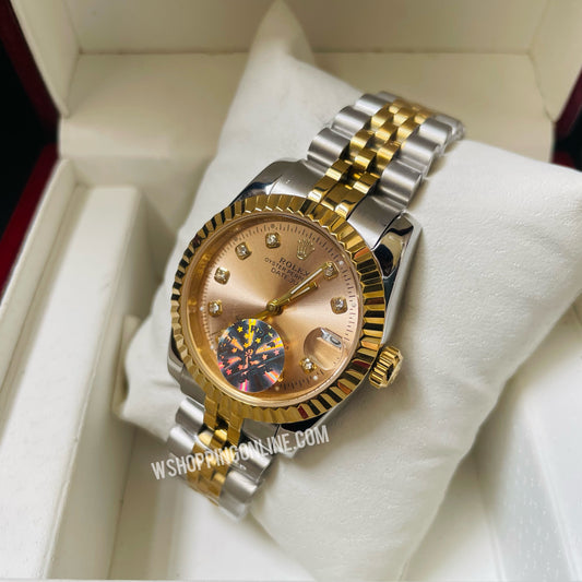 Twotone Golden Datejust Ladies Watch