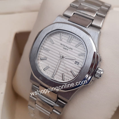 Patek Silver White Watch