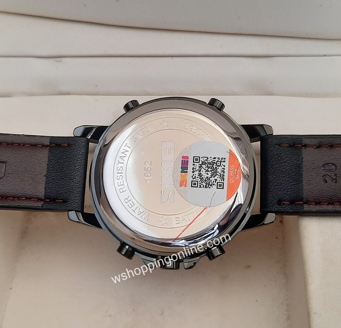 Skmei Golden Black Leather Original Watch