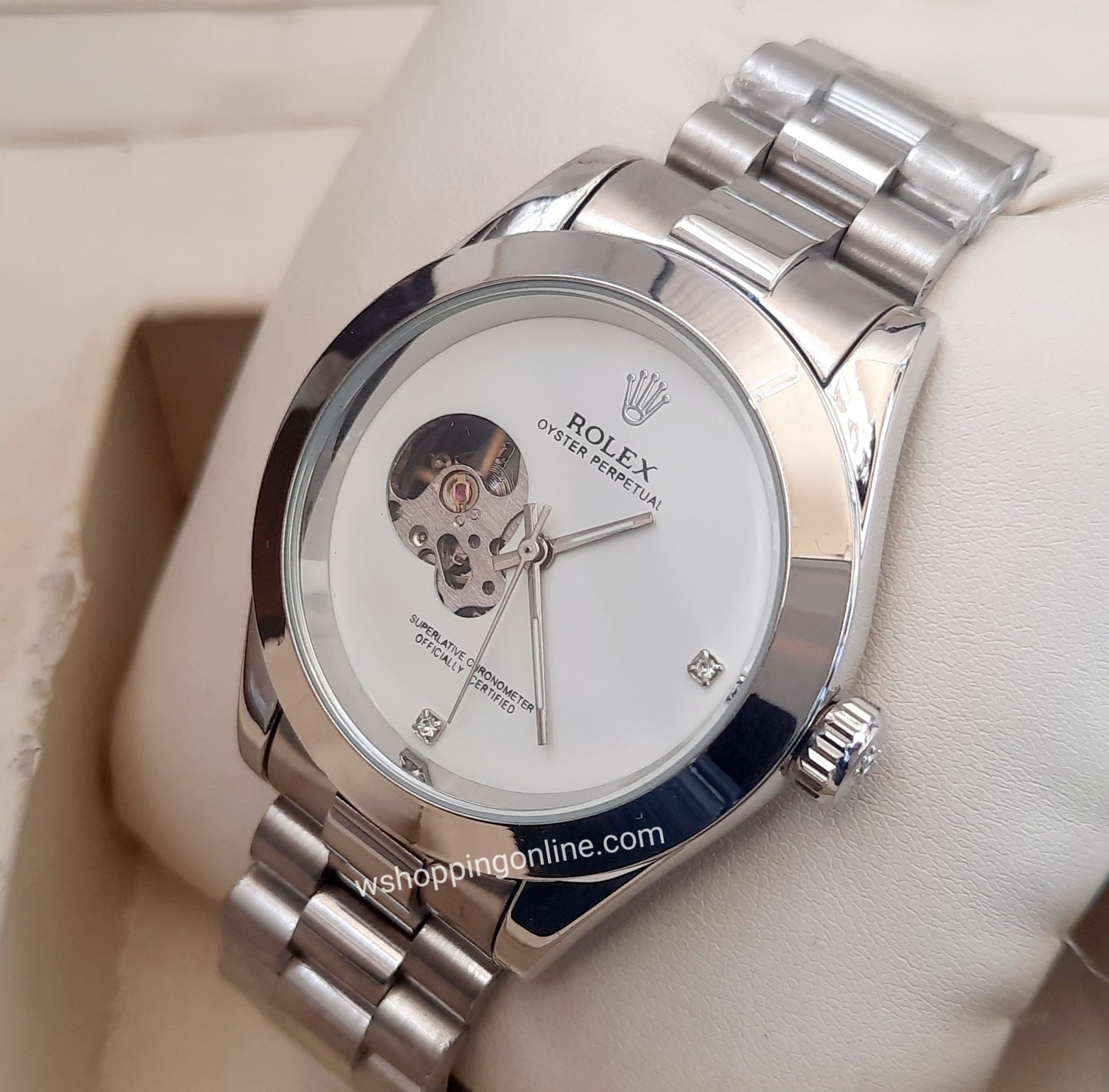 Single Eye Silver White Automatic Watch