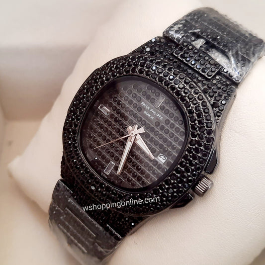 Patek Diamond Full Black Watch