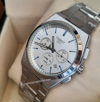 Master PRX Silver White Chronograph Working Watch