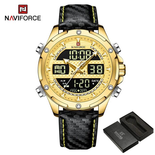 Naviforce Golden Black Strap