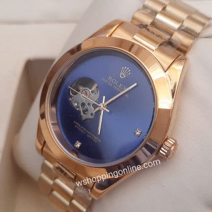 Single Eye Golden Blue Automatic Watch