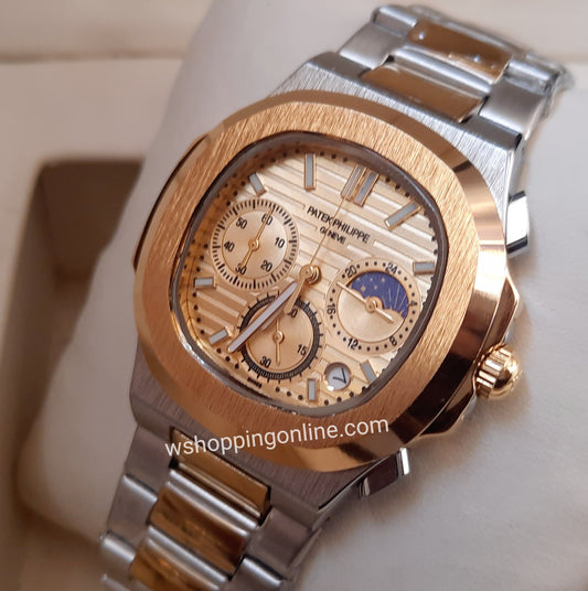 Twotone Golden SunMoon Chronograph Working