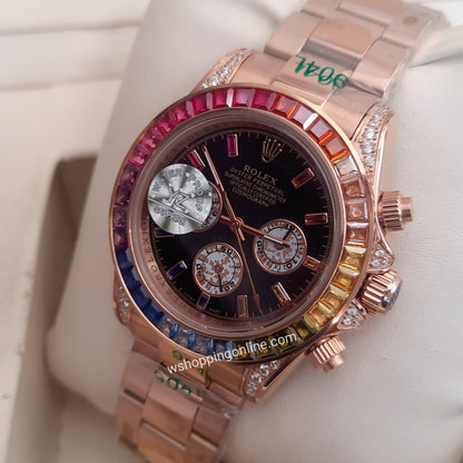 Master Daytona Rosegold Stones Automatic Watch