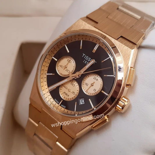 Master PRX Golden Black Chronograph Working Watch