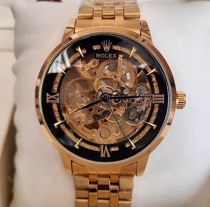 Full Golden Black Automatic Watch