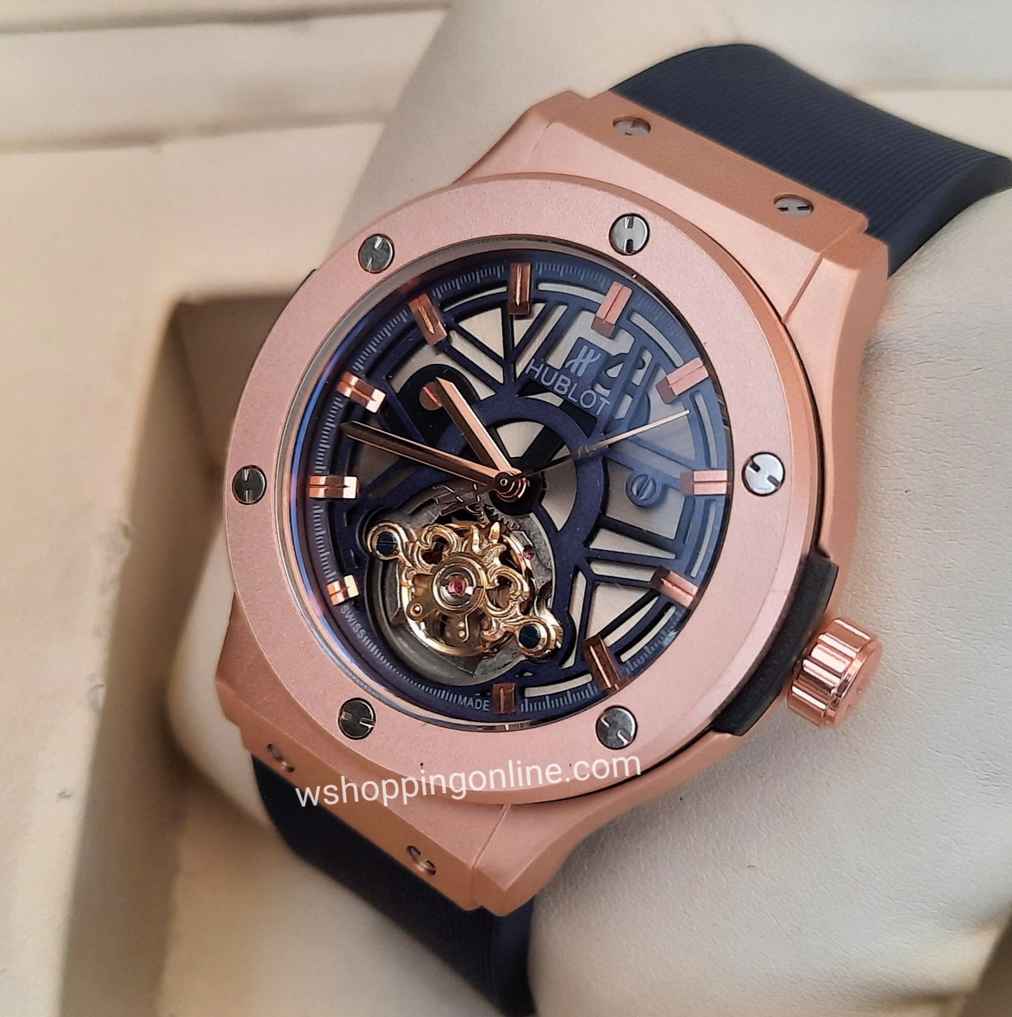 Master Rose Blue Leather Automatic