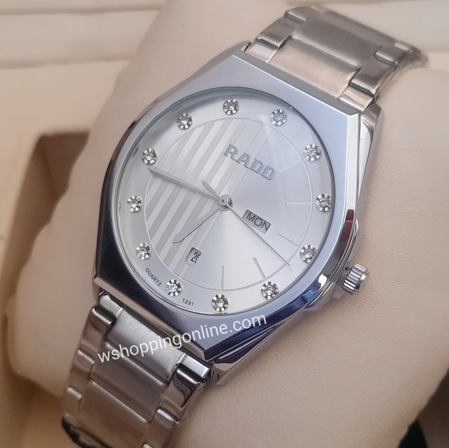 Full Silver Day-Date Watch