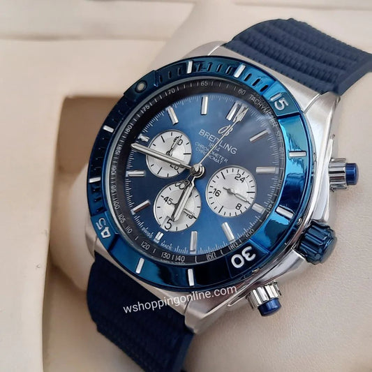 Blue Silver Chronograph Working Watch