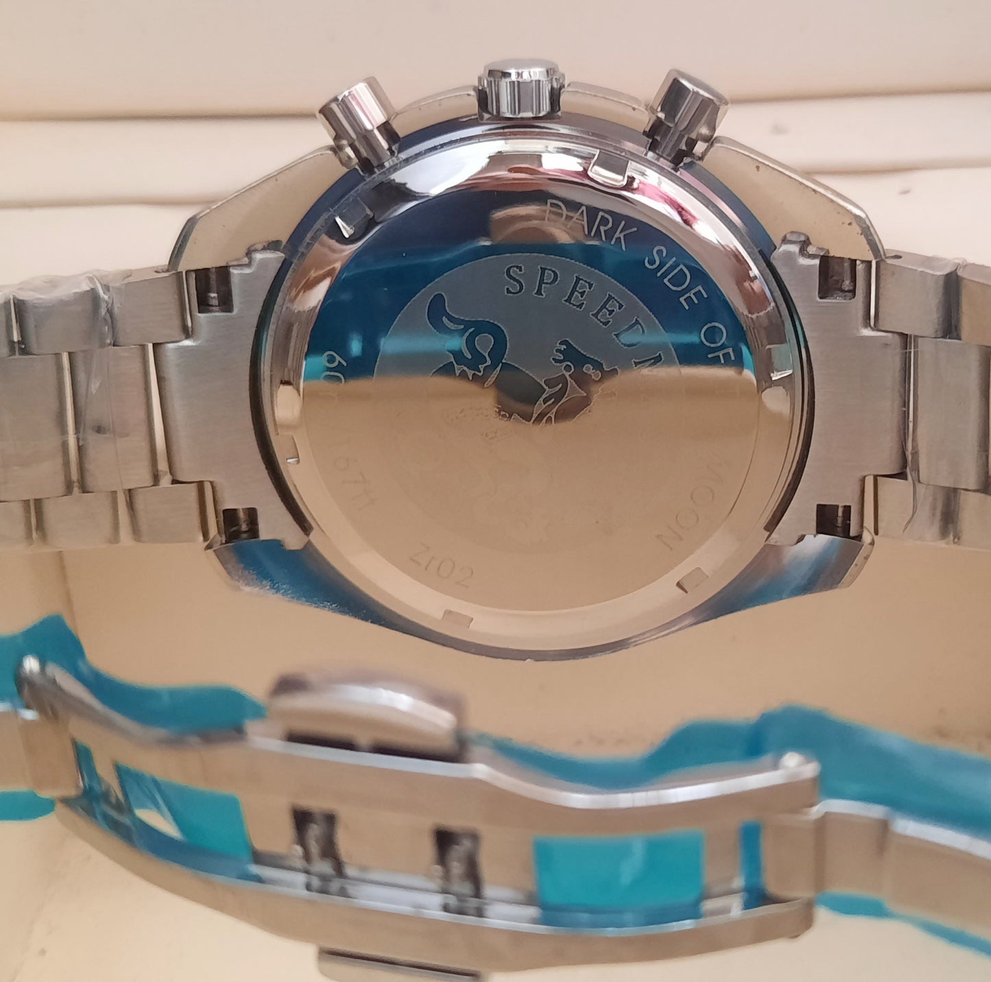 Silver Blue Speedmaster Chronohraph Working Watch