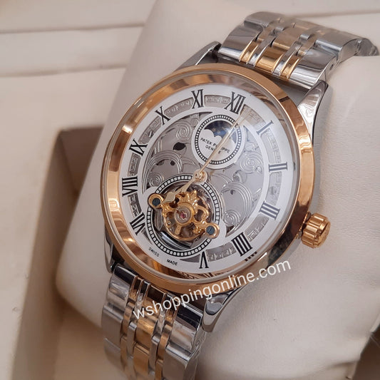 Two tone White Skeleton Automatic