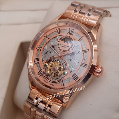 Full Rose Gold Skeleton Automatic